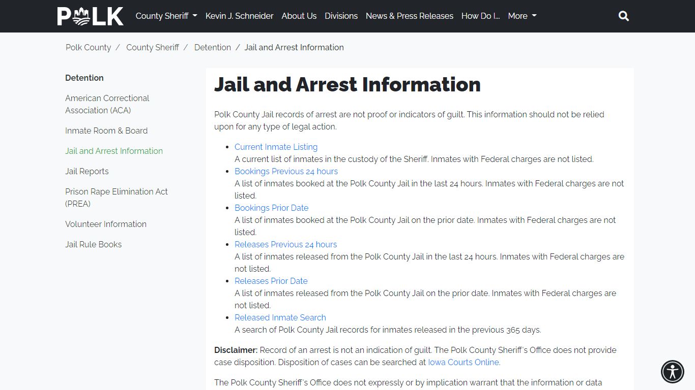 Jail and Arrest Information - Polk County Iowa