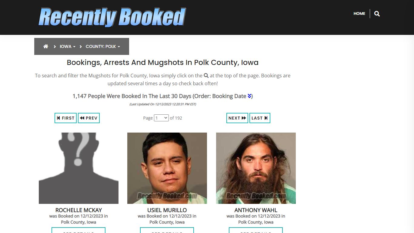 Recent bookings, Arrests, Mugshots in Polk County, Iowa - Recently Booked