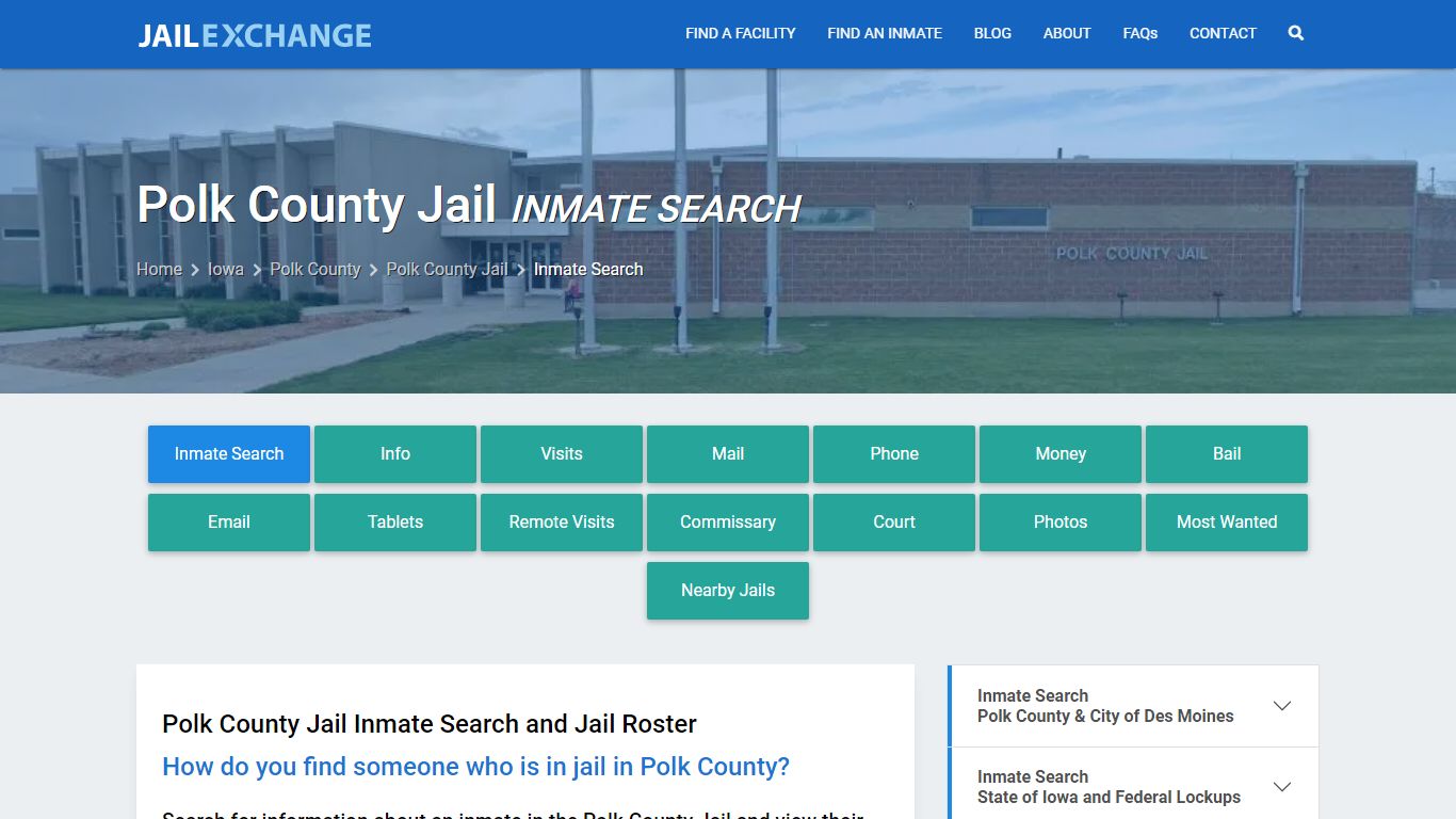 Inmate Search: Roster & Mugshots - Polk County Jail, IA