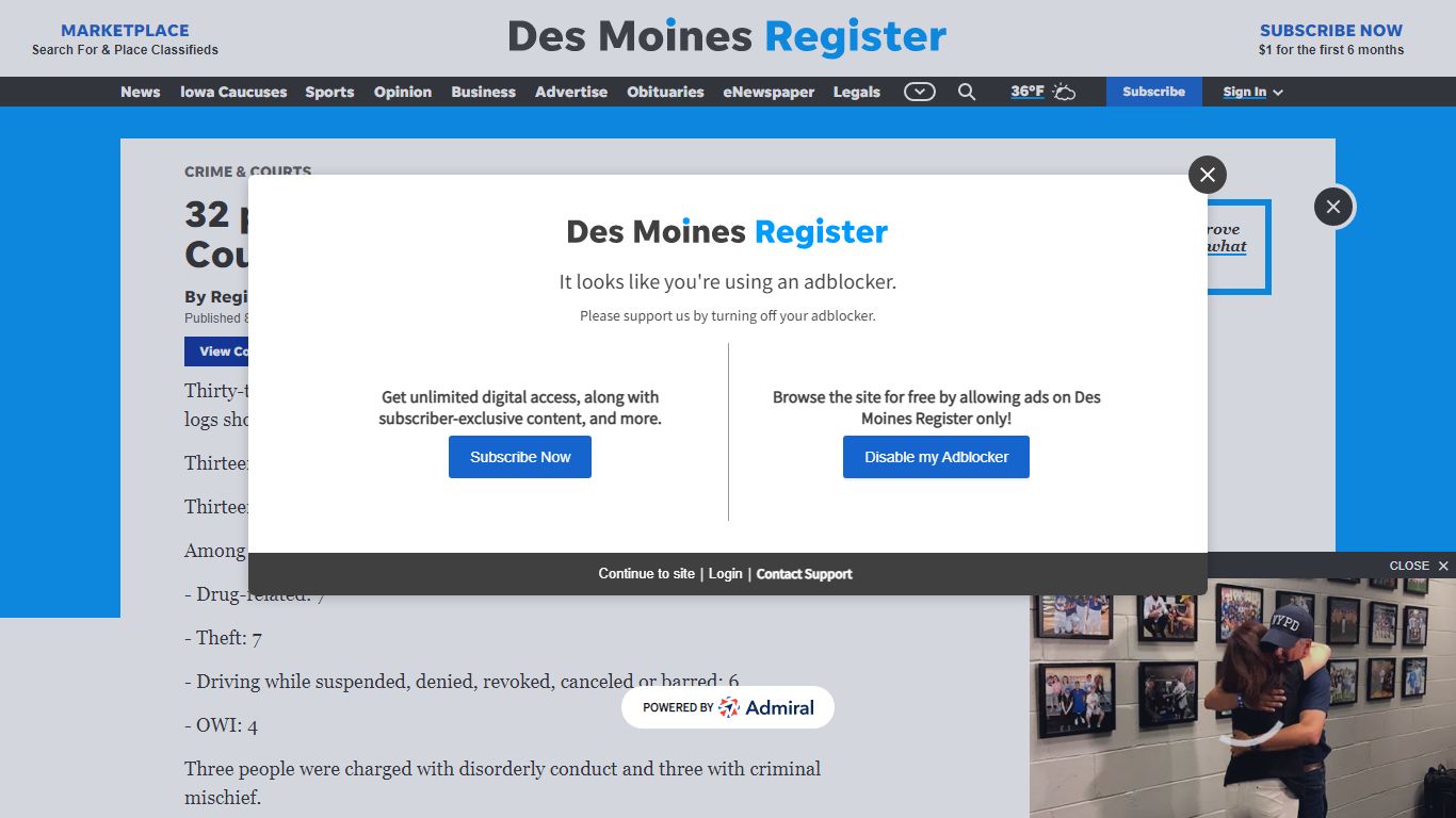 32 people arrested Sunday in Polk County - The Des Moines Register